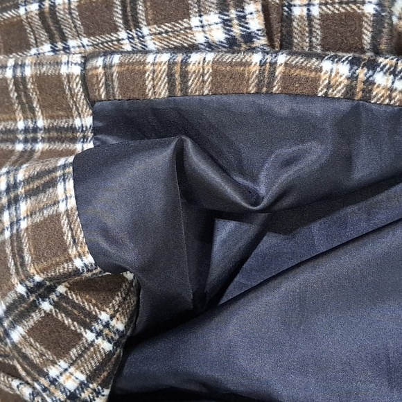 Brown Plaid Soft Long Button Down Oversized Mid Lightweight Coat Jacket - Picture 6 of 10